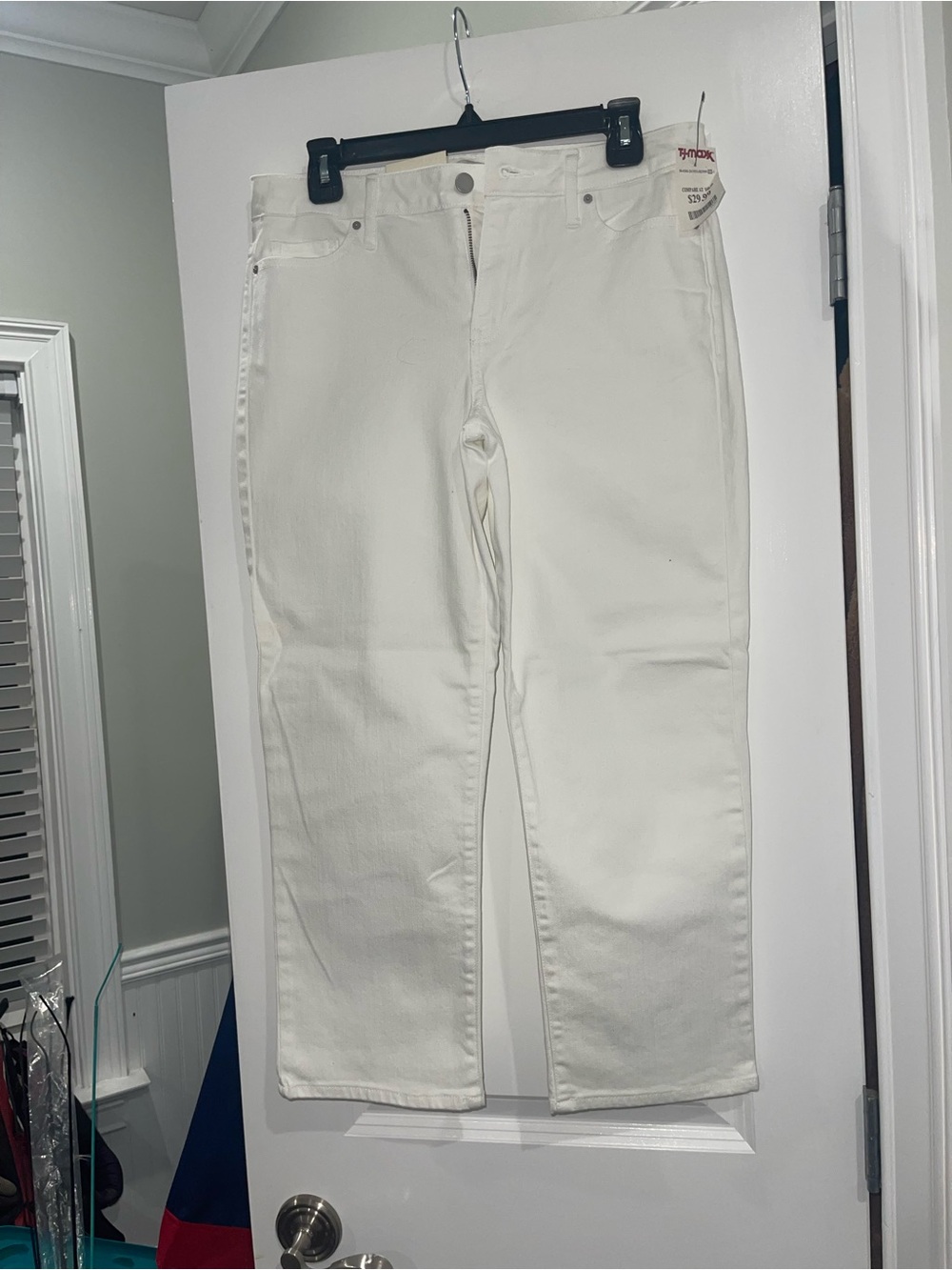 Calvin Klein Jeans White Cropped Straight Denim